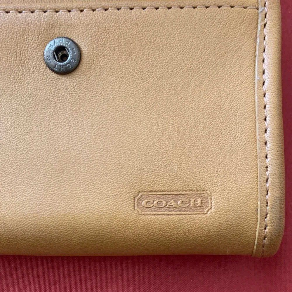 Vintage COACH Mustard Yellow Multifunction Purse Keychain Wallet - Picture 5 of 5